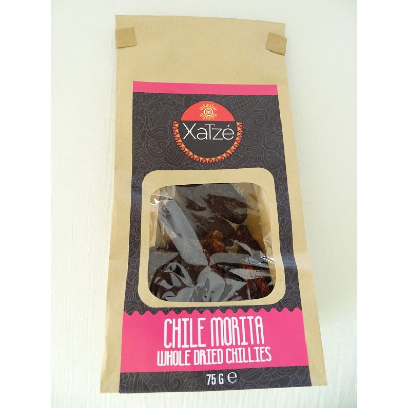 Xatze Whole Dried Chilli Morita 75g Paper Bag,[ Chile Morita, Chili Morita]