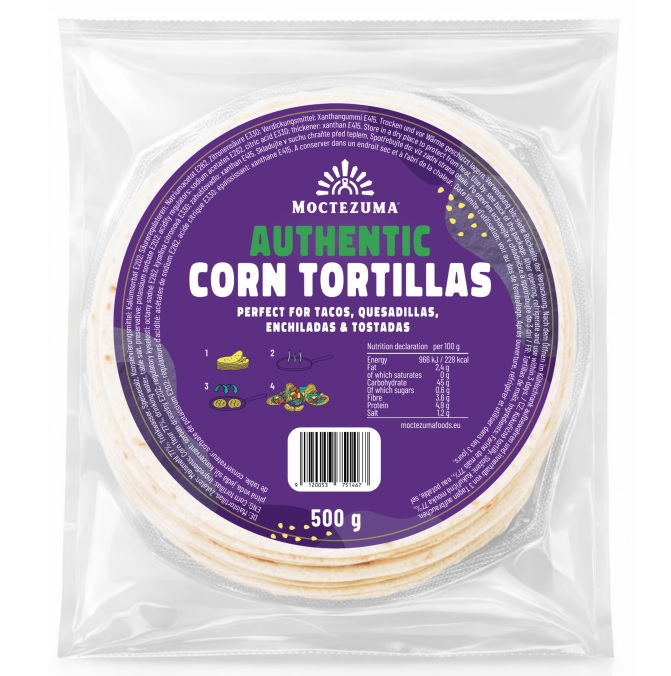 Moctezuma, White Corn Tortilla, 15cm, 500g = 19 Tortillas